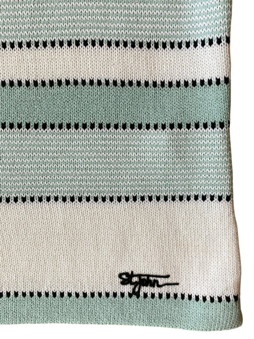 St John Sport Cardigan Knit Sweater Set Aqua Mint Celadon Green Sze Large Medium - Picture 14 of 15